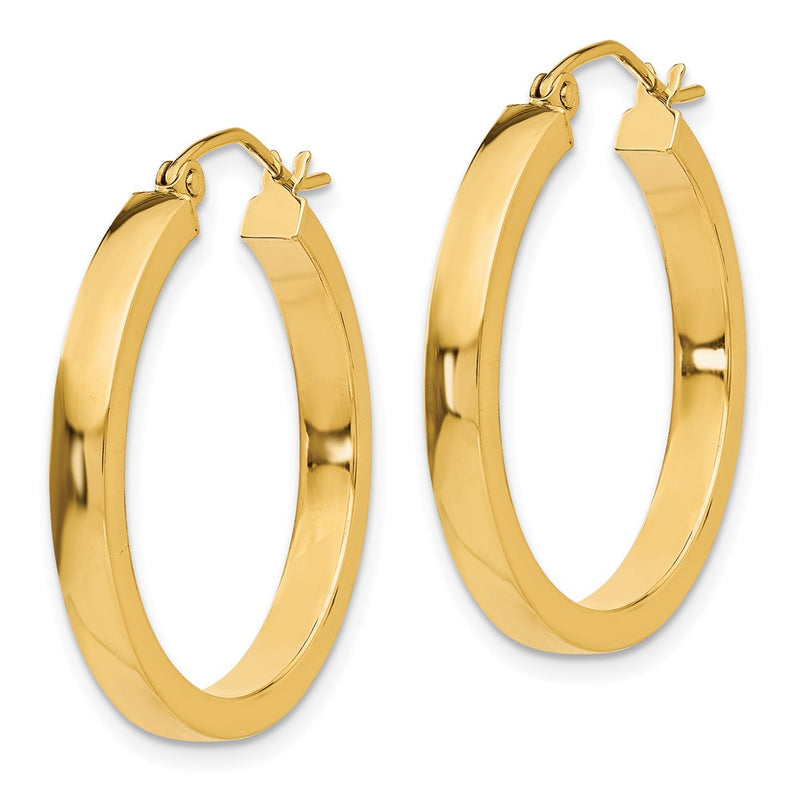 10K Yellow Gold 2X3mm Square Tube Hoops