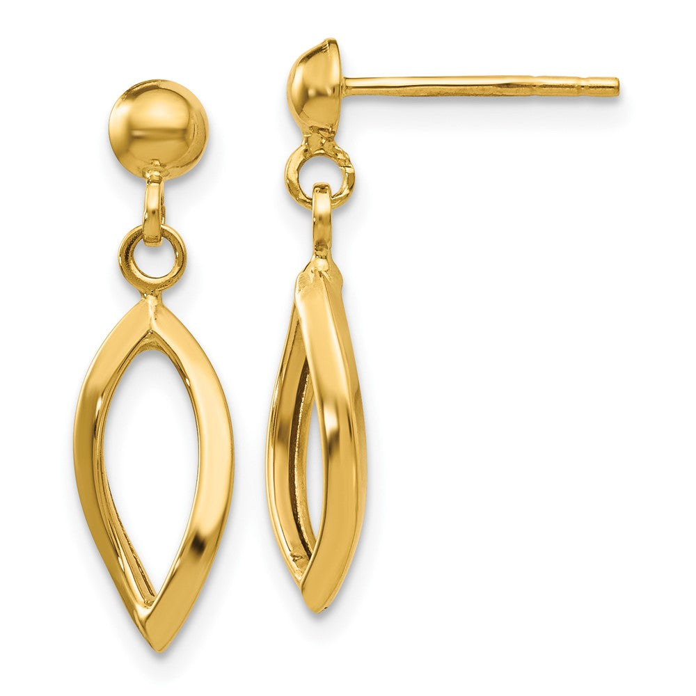 10K Yellow Gold Post Dangle Earrings