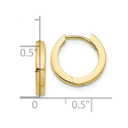 10K Yellow Gold 10K Hinged Hoop Earrings