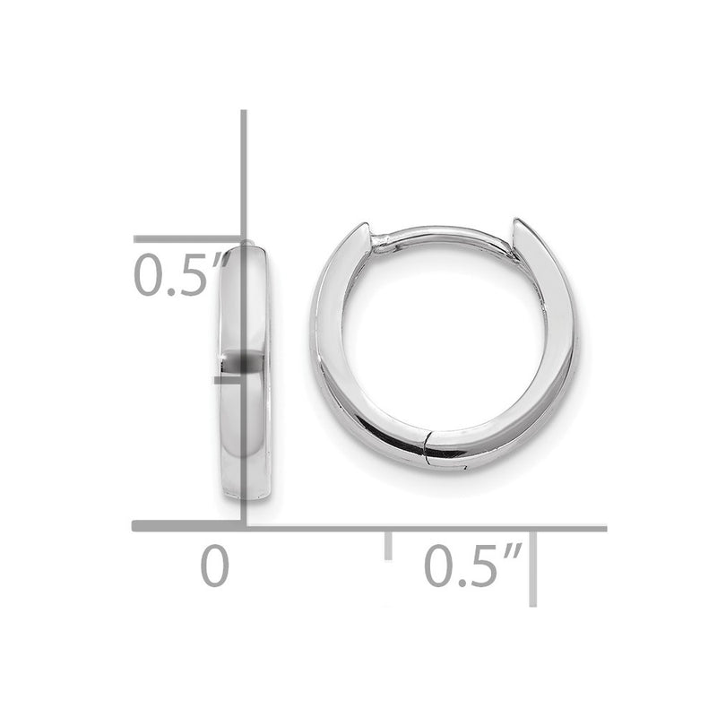 10K White Gold 10K Hinged Hoop Earrings