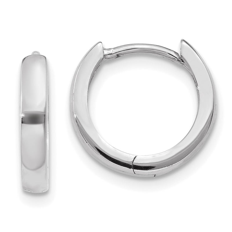 10K White Gold 10K Hinged Hoop Earrings