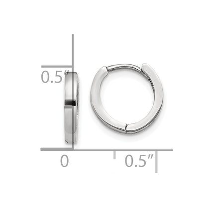 10K White Gold Hinged Hoop Earrings