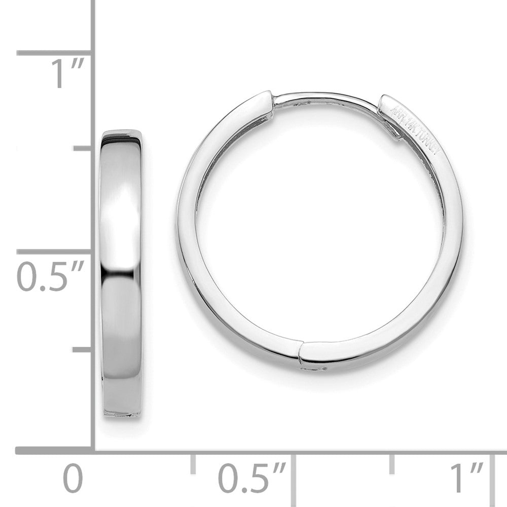 10K White Gold Hinged Earrings