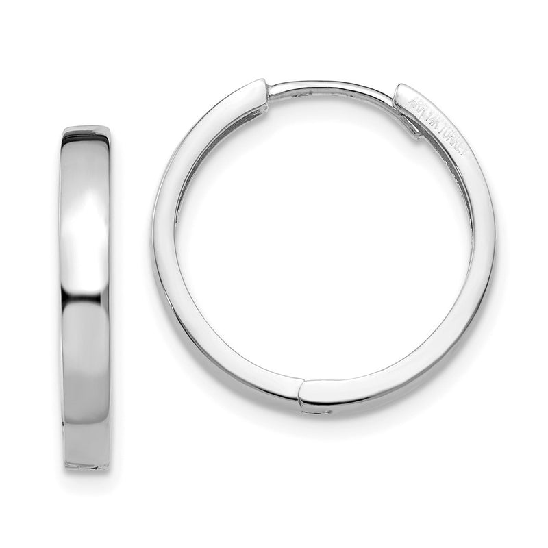 10K White Gold Hinged Earrings