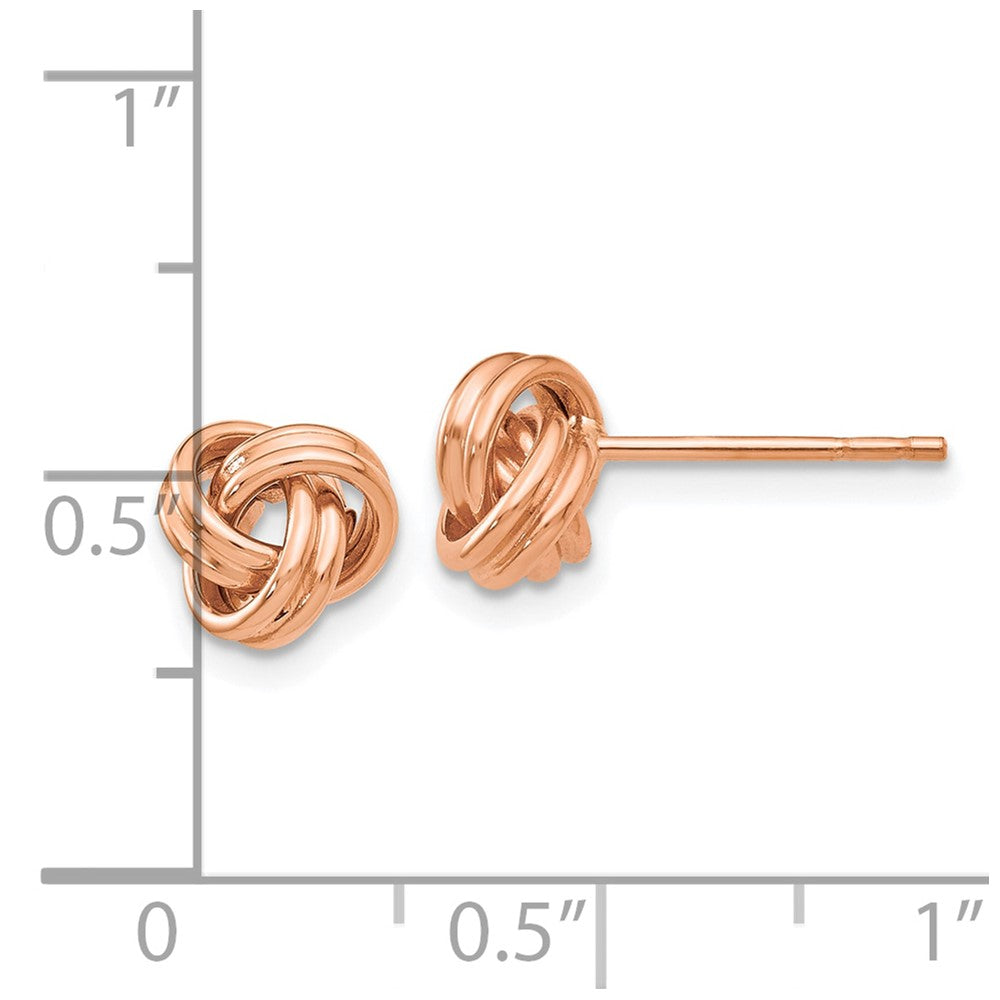 10K Rose Gold Polished Love Knot Post Earrings