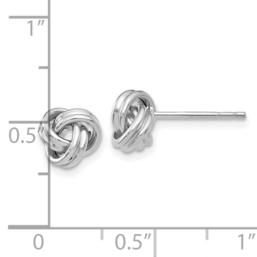 10K White Gold Love Knot Post Earrings