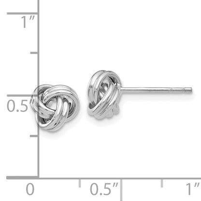 10K White Gold Love Knot Post Earrings