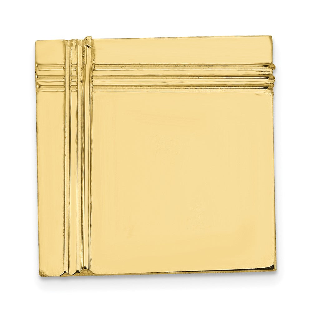 10K Yellow Gold 10K Men'S Square With Line Design Tie Tac