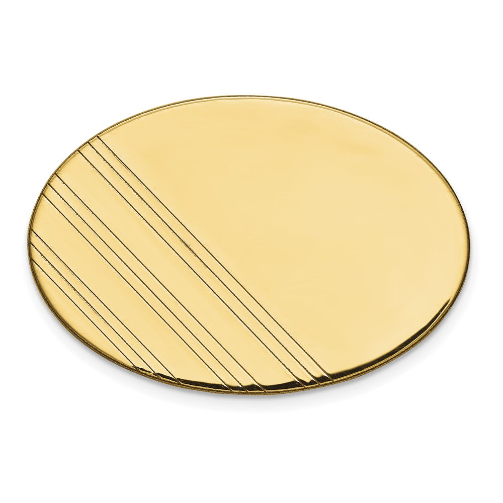 10K Yellow Gold Men'S Oval W/Line Design Tie Tac