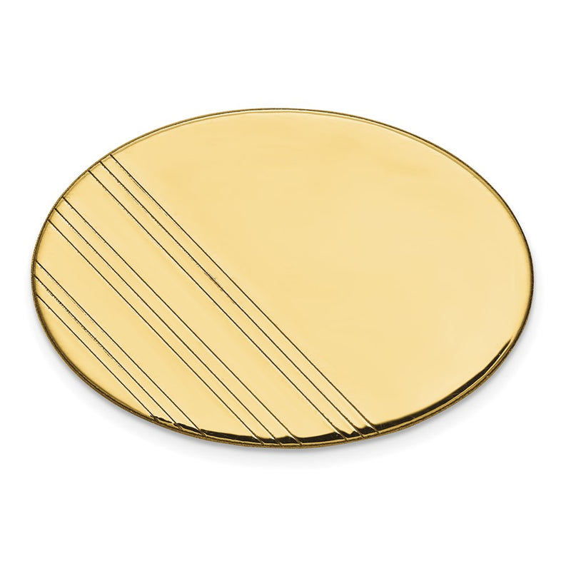 10K Yellow Gold Men'S Oval W/Line Design Tie Tac