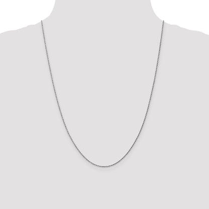 16 Inch 10K White Gold 1.15mm D/C Machine Made Rope Chain