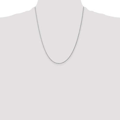 10K White Gold 1.15mm D/C Machine Made Rope Chain