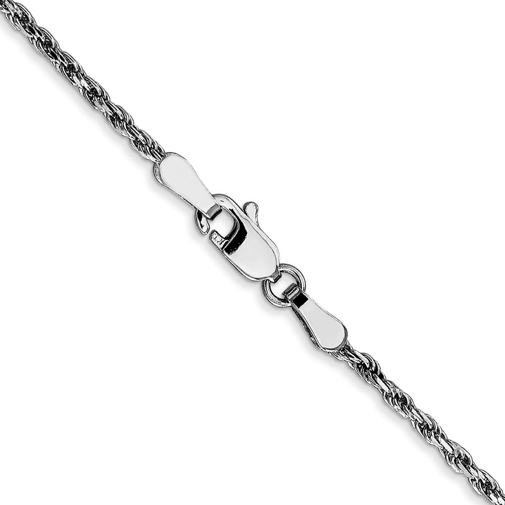 10K White Gold 1.6mm Diamond Cut Machine Made Rope Chain Necklace