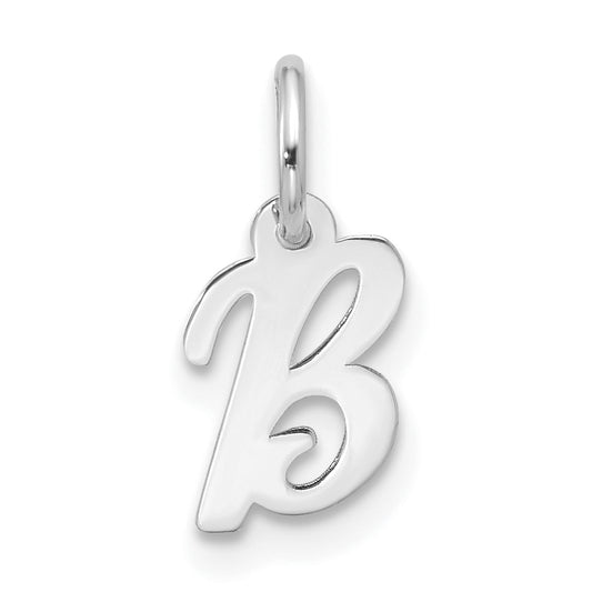 10K White Gold 10Kw Small Script Initial B Charm