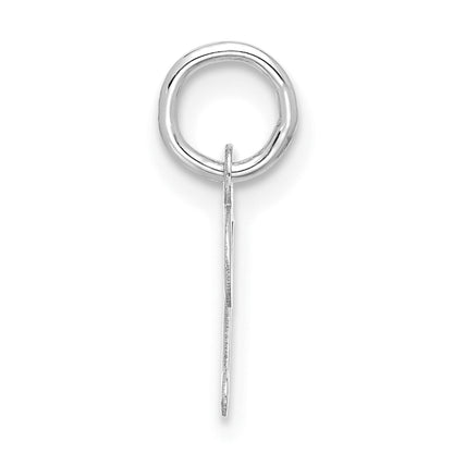 10K White Gold 10Kw Small Script Initial D Charm