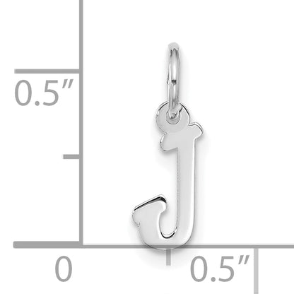 10K White Gold 10Kw Small Script Initial J Charm