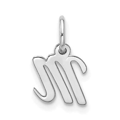 10K White Gold 10Kw Small Script Initial M Charm