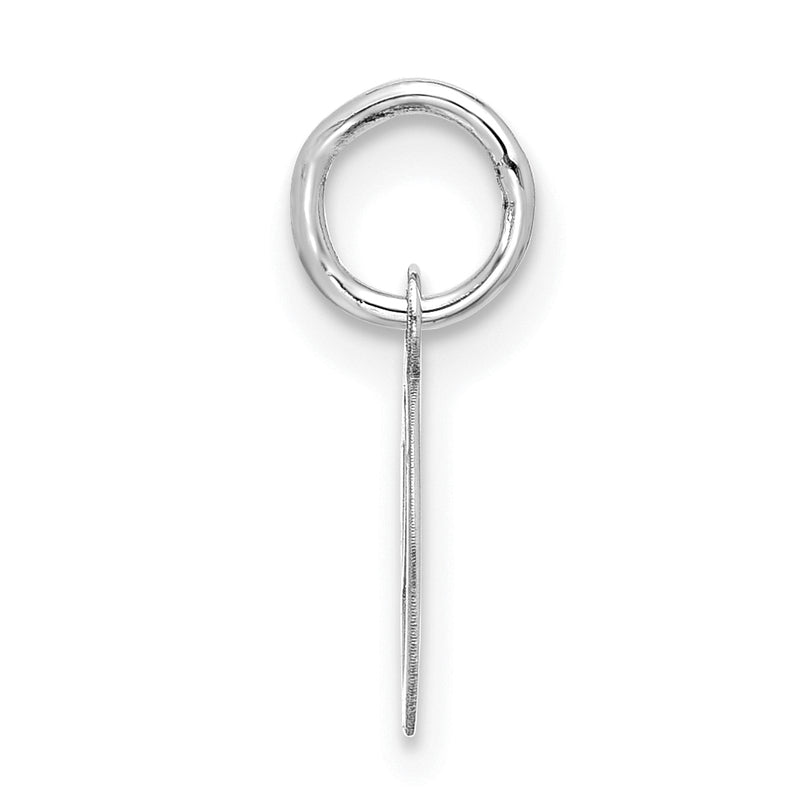 10K White Gold 10Kw Small Script Initial O Charm