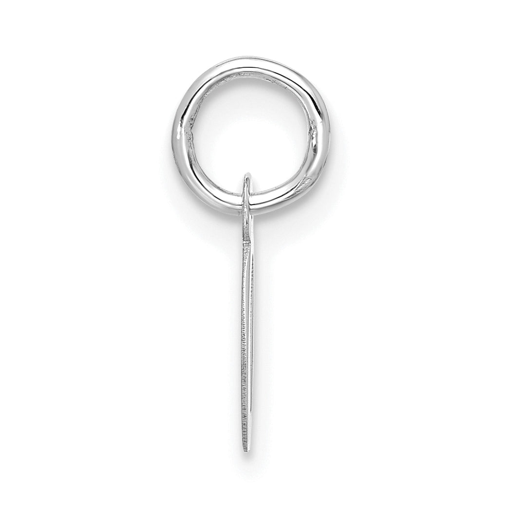 10K White Gold 10Kw Small Script Initial Q Charm