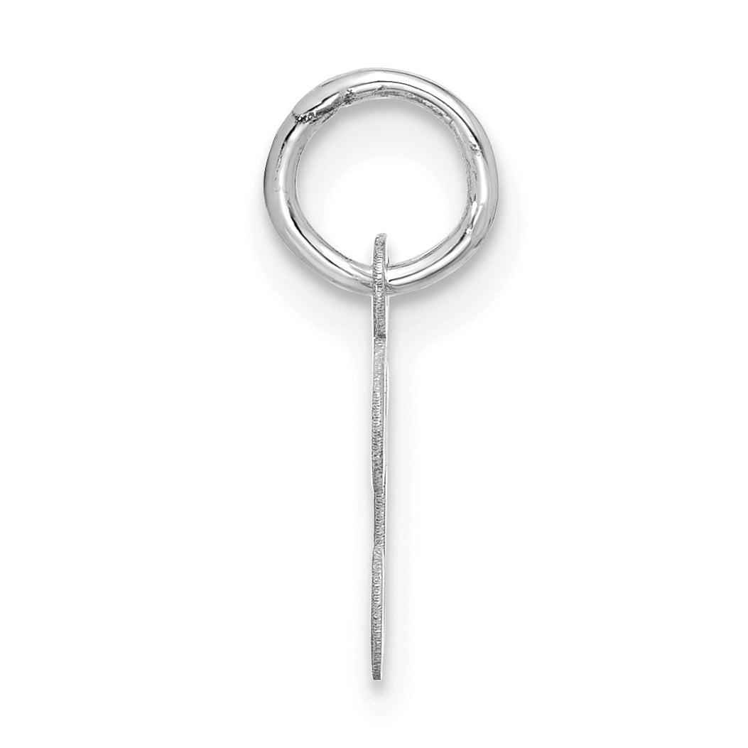 10K White Gold 10Kw Small Script Initial T Charm