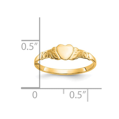 10K Yellow Gold Heart Ring