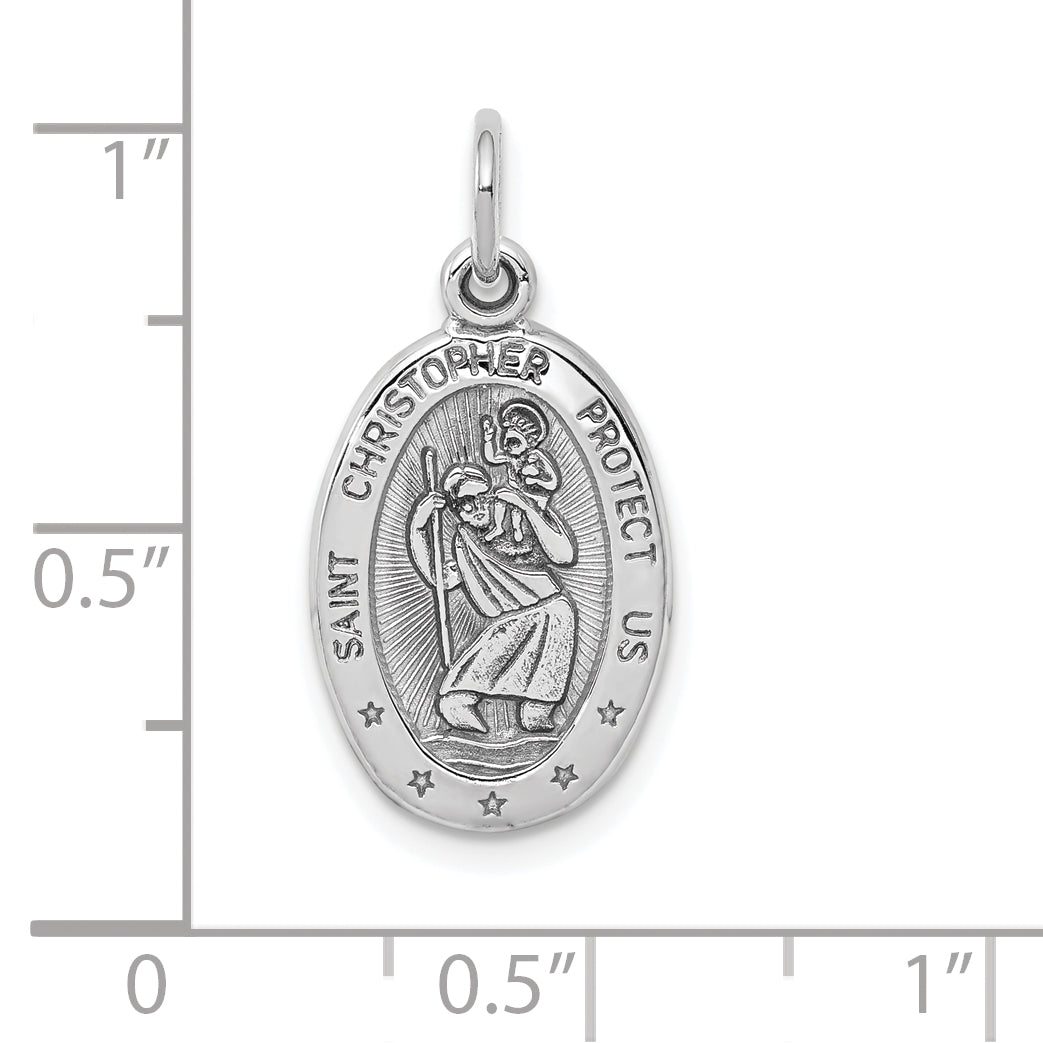 10K White Gold St. Christopher Medal