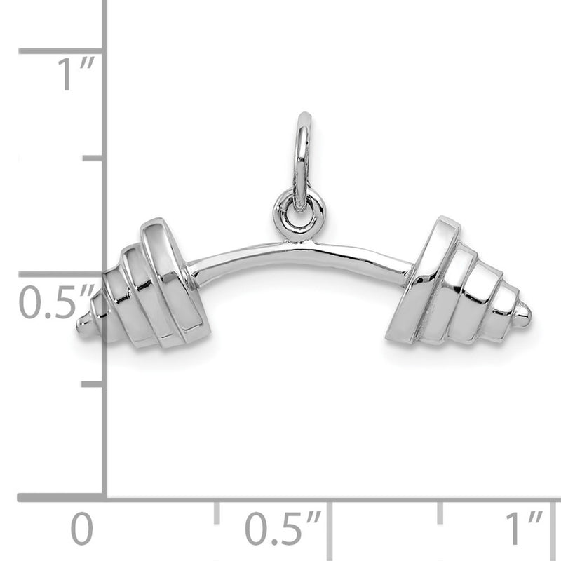 10K White Gold Barbell Charm