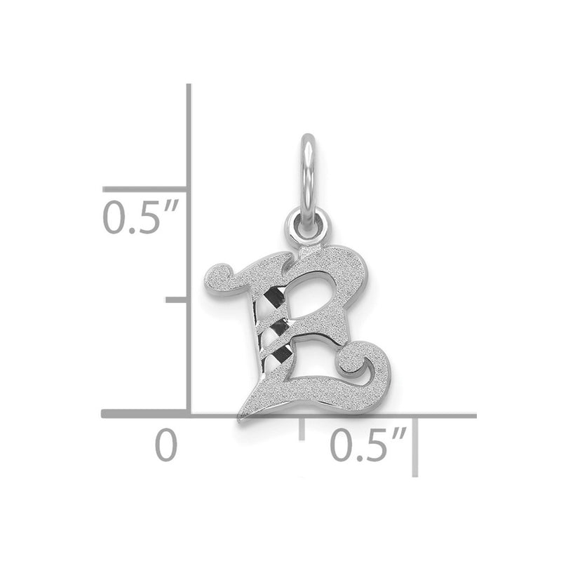 10K White Gold 10Kw Diamond-Cut Initial E Charm