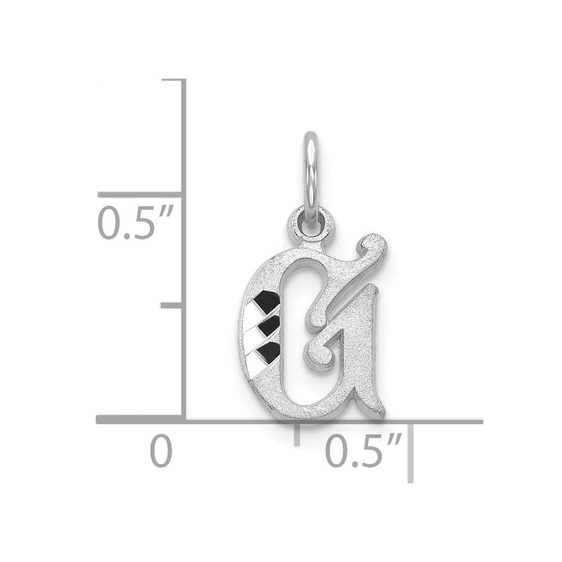 10K White Gold 10Kw Diamond-Cut Initial G Charm