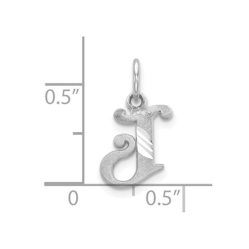 10K White Gold 10Kw Diamond-Cut Initial J Charm