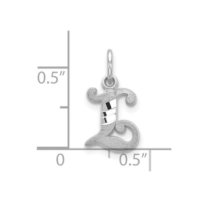 10K White Gold 10Kw Diamond-Cut Initial L Charm