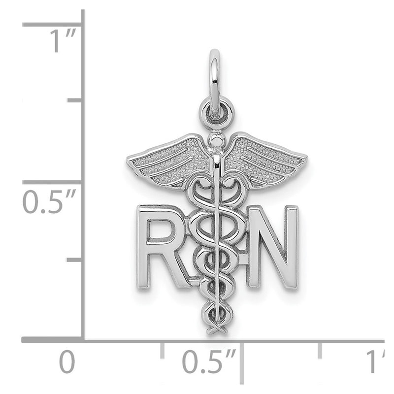10K White Gold Registered Nurse Charm