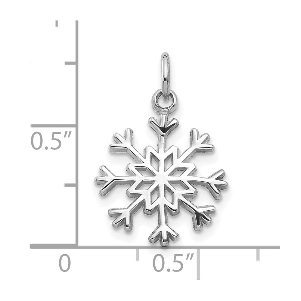 10K White Gold Snowflake Charm
