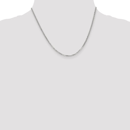 10K White Gold Wg 2.2mm Flat Beveled Curb Chain