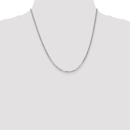 10K White Gold Wg 2.2mm Flat Beveled Curb Chain