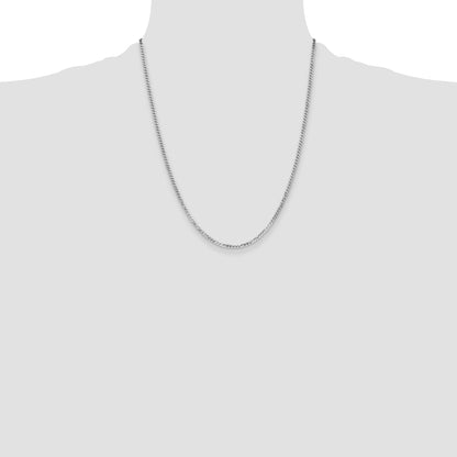 10K White Gold Wg 2.2mm Flat Beveled Curb Chain