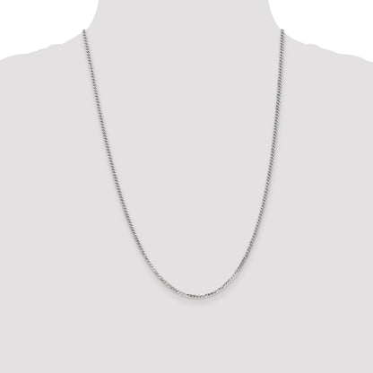 10K White Gold Wg 2.2mm Flat Beveled Curb Chain
