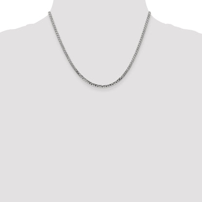10K White Gold Wg 2.9mm Flat Beveled Curb Chain