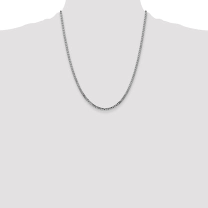 10K White Gold Wg 2.9mm Flat Beveled Curb Chain