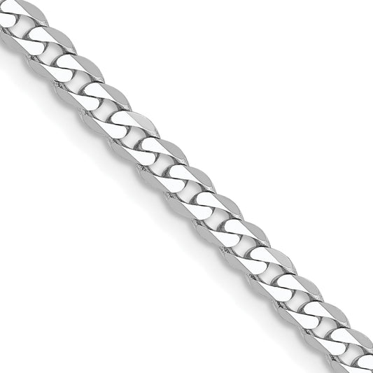 10K White Gold Wg 2.9mm Flat Beveled Curb Chain
