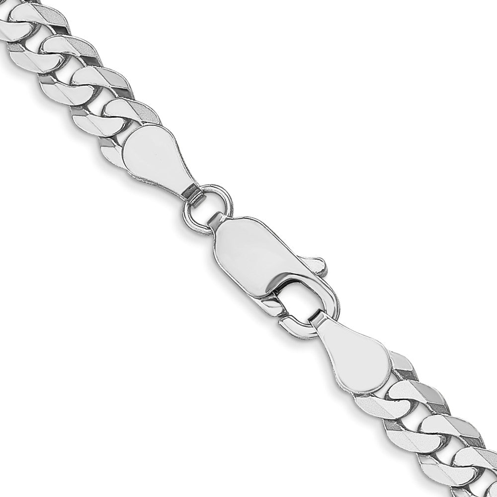 24 Inch 10K White Gold Wg 4.75mm Flat Beveled Curb Chain Necklace