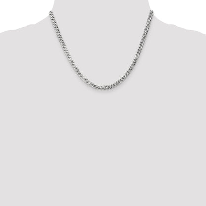 10K White Gold Wg 4.75mm Flat Beveled Curb Chain
