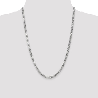 10K White Gold Wg 4.75mm Flat Beveled Curb Chain