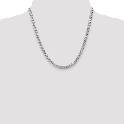 10K White Gold Wg 5.75mm Flat Beveled Curb Chain