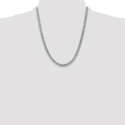10K White Gold Wg 5.75mm Flat Beveled Curb Chain
