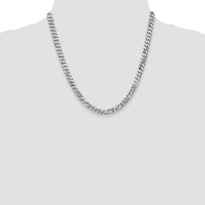 10K White Gold Wg 6.25mm Flat Beveled Curb Chain