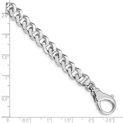 10K White Gold Wg 8mm Hand-Polished Fancy Link Bracelet