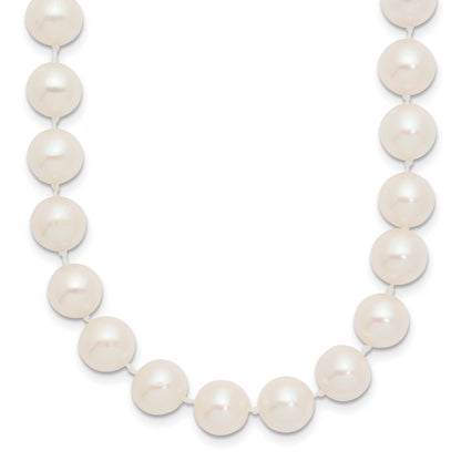10K Yellow Gold 8-9mm White Near Round Freshwater Cultured Pearl 16 Inch Necklace