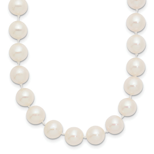 10K Yellow Gold 8-9mm White Near Round Freshwater Cultured Pearl 16 Inch Necklace