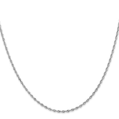 10K White Gold 1.85mm D/C Quadruple Rope Chain